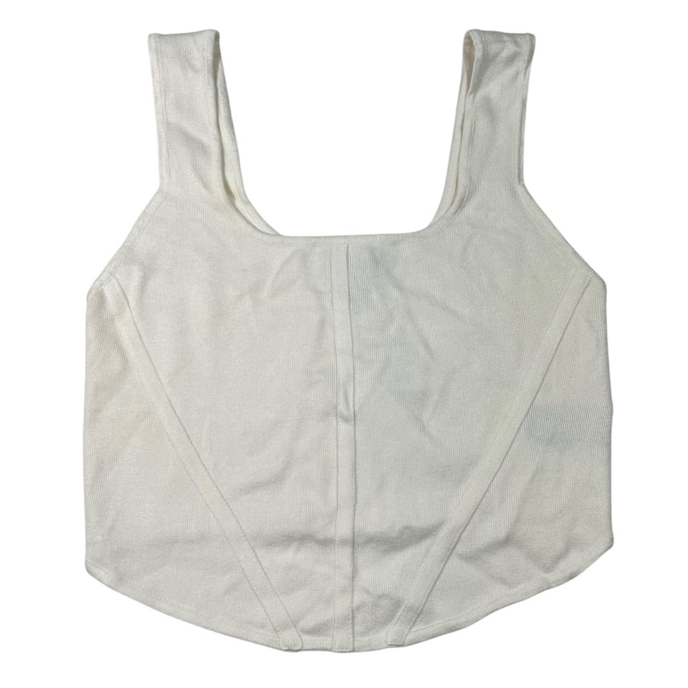 House of Harlow 1960 Bustier Corset Style Fitted Ribbed Knit Tank Top NWT Large